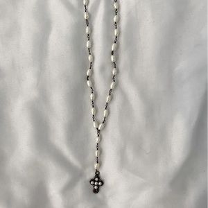 Vintage Pearl Cross Necklace